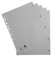 Exacompta Register Register A4 1-5 PP weiss+Index Grau