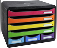 Exacompta Schubladenboxen Store-Box Mini 7 Laden harle 307798D DIN A4+ quer 35, 5 x 27, 0 x 27, 1 cm