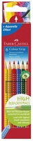 FABER-CASTELL Buntstifte Farbstifte Colour GRIP, 6er-P. Mehrfarbig