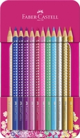 FABER-CASTELL Buntstifte Farbstifte Sparkel 12er Metale Mehrfarbig