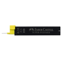 FABER-CASTELL SUPER-POLYMER Bleistiftminen schwarz HB 0, 35 mm - 12 Stück