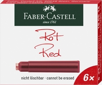 FABER-CASTELL Tintenpatronen für Füller Tintenpatronen rot 6er rot