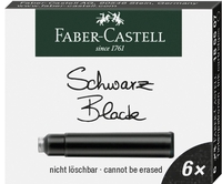 FABER-CASTELL Tintenpatronen für Füller Tintenpatronen schw 6er schwarz