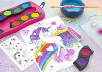 FABER-CASTELL Wasserfarbkasten cyanblau,  blaugrün,  gelbgrün,  ockergelb,  siena,  schwarz,  gelb,  orange,  zinnoberrot dunkel