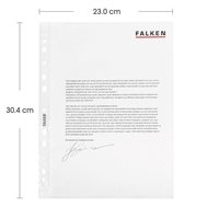 FALKEN Prospekthüllen Prospekthüllen 0, 05 100 Stück DIN A4 0.05 mm glasklar
