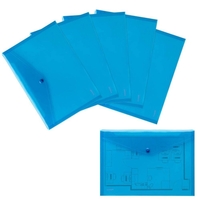 FolderSys Dokumententaschen DIN A4 blau glatt 0, 20 mm - 10 Stück