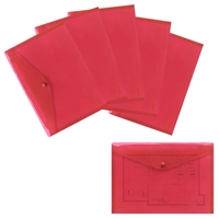 FolderSys Dokumententaschen Umlauft.Mit Druckknopf,  rot DIN A4 rot glatt 0.2 mm