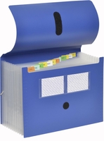 FolderSys Fächermappe Fächermappen,  Dehnbar,  blau DIN A4 12-Fach Blau