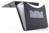 FolderSys Fächermappe Fächermappen, 5 Fächer,  schwarz DIN A4 5-Fach Schwarz