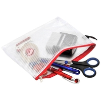FolderSys Reißverschlussbeutel B6 transparent/rot 0, 15 mm
