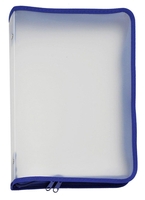 FolderSys Reißverschlussbeutel Reissverschlusstasche A4 blau 21.5 cm x 31 cm transparent