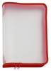 FolderSys Reißverschlussbeutel Reissverschlusstasche A4 rot 21.5 cm x 31 cm transparent