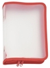 FolderSys Reißverschlussbeutel Reissverschlusstasche A5 rot 15.5 cm x 22 cm transparent