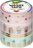 folia Deko-Klebeband 15 mm x 5 m 4 Motive rosa,  grün gold