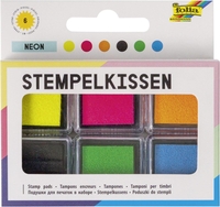 folia Stempelkissen folia Stempelkissenset neon 6x 2, 4 x 2, 4 cm Mehrfarbig