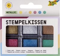 folia Stempelkissen folia Stempelkisseset metallic 6x 2, 4 x 2, 4 cm Mehrfarbig