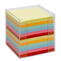 folia Zettelbox transparent farbig sortiert - 700 Notizzettel