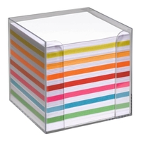 folia Zettelbox transparent inkl. Notizzettel farbig sortiert - 700 Stück