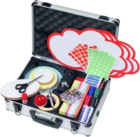 FRANKEN Moderationskoffer Moderatorenkoffer 32x43x12cm 2.220 Teile Silber