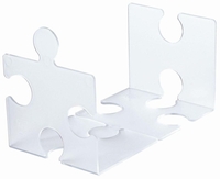 HAN Buchstützen Han Buchstütze Puzzle klar2St. 12, 3 x 14, 2 x 17, 1 cm transparent