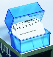 HAN Karteikasten DIN A8 300 Karteikarten blau-transparent