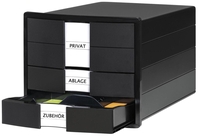 HAN Schubladenboxen HAN Impuls 3Schübe schwarz 1017-13 DIN C4 28, 0 x 36, 7 x 23, 5 cm