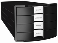 HAN Schubladenboxen Schubladenbox Impuls schwarz 1012-13 DIN C4 29, 4 x 36, 8 x 23, 5 cm
