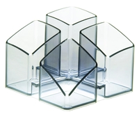 HAN Stiftehalter Köcher Scala grau-transparent 12, 5 x 12, 5 x 10, 0 cm Grau