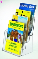 helit Tischprospekthalter Tischprospekth. 4x A4 DIN A4 4-Fach Transparent