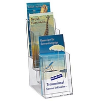 helit Tischprospekthalter transparent 1/3 DIN A4 - 4 Fächer