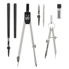 herlitz Herlitz Zirkel 7tlg. schwarz Zirkel-Set Geometriezirkel schwarz,  silber