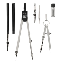 herlitz Herlitz Zirkel 7tlg. schwarz Zirkel-Set Geometriezirkel schwarz,  silber
