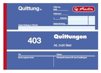 herlitz Kassenformulare Quittung mit MwSt. separat ausgewiesen 886614 DIN A6 quer 2x 50 Seiten