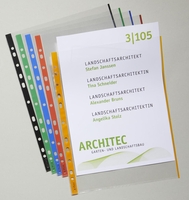 herlitz Prospekthüllen Prospekth.A4, farb.Rand, farbs. DIN A4 0.07 mm glasklar