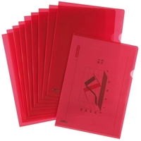 herlitz Sichthüllen Aktenhülle DIN A4 rot genarbt 0, 19 mm - 10 Stück