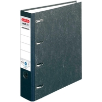 herlitz Wolkenmarmor-Papier Doppelordner Karton 7, 0 cm - schwarz