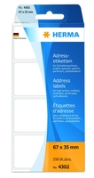 HERMA Adress-Etiketten Adress-Etiketten 67x35 250St 67, 0 x 35, 0 mm weiß
