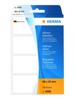 HERMA Adress-Etiketten Adress-Etiketten 88x35 250St 88, 0 x 35, 0 mm weiß