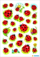 HERMA Aufkleber Sticker Marienkäfer+Blume Glücksbringer