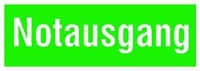 Hinweisaufkleber Schild "Notausgang" 29.7 cm x 10.5 cm Notausgang