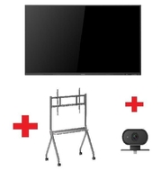 Hisense 75WR6CE interaktives Touchdisplay 190, 5 cm (75") inkl. MC086C mobiler Rollwagen & HMC1AE 4K-Webcam
