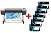 HP DesignJet T1700dr PostScript Großformatdrucker Plotter inkusive zusätzlichem HP Tintenset 730