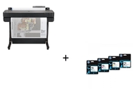 HP DesignJet T630 Tintenstrahl-Großformatdrucker inklusive zusätzlichem Tintenset 712