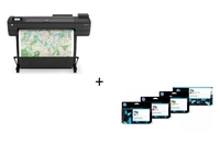 HP DesignJet T730 Tintenstrahl-Großformatdrucker inklusive zusätzlichem HP Tintenset 728
