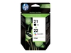 HP Original 21/22 Druckerpatronen Multipack C/M/Y/BK 360 Seiten (SD367AE445)