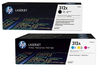HP Original 312X/ 312A Toner 4er Set schwarz hohe Kapazität,  cyan,  magenta,  gelb
