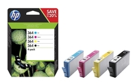 HP Original 364 Druckerpatronen 4er-Set schwarz,  cyan,  magenta,  gelb 1.150 Seiten 15ml (N9J73AE)
