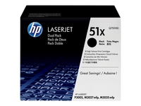 HP Original 51X Toner Doppelpack schwarz hohe Kapazität 2 x13.000 Seiten (Q7551XD)
