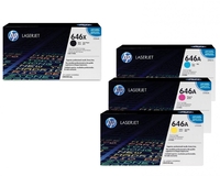 HP Original 646A/ 646X Toner 4er Set schwarz hohe Kapazität,  cyan,  magenta,  gelb