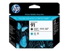 HP Original 91 Druckkopf schwarz matt cyan 24ml (C9460A)